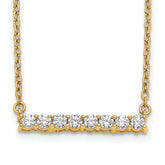 14k 1/3 carat Lab Grown Diamond VS/SI+ G+ Complete 18 inch Bar Necklace